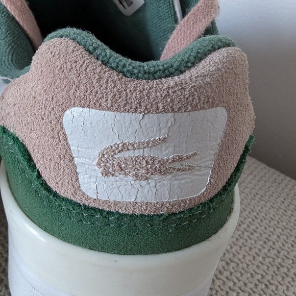 Lacoste Green and White T-clip Sneaker, Size 7.5 - Picture 10 of 14